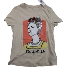 Old Navy Girls Frida Kahlo Graphic Tee 5T Cream
